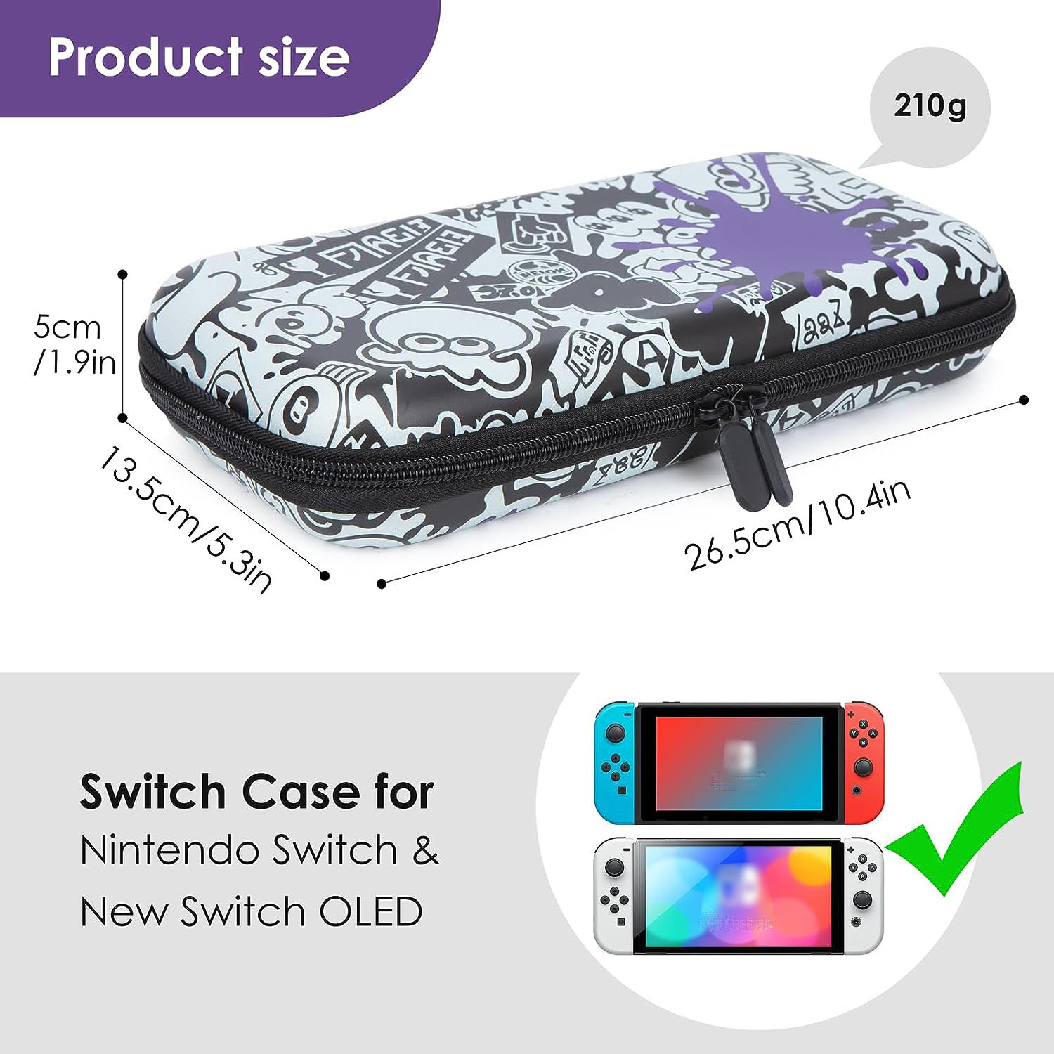 Draagtas Compatibel Met Nintendo Switch-Oled Model, Lichtgewicht Waterdichte Beschermende Opslag Pouch