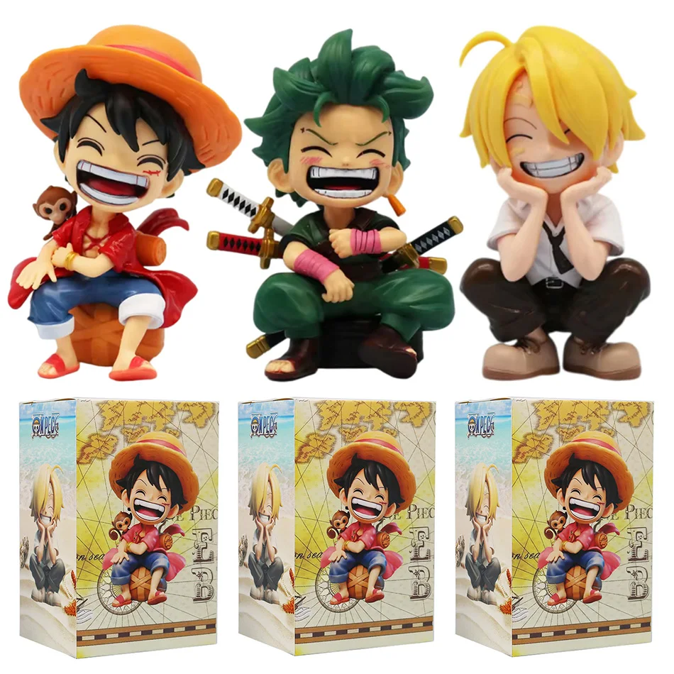 One Piece Handheld Ruffy Solon Sitting Q-Version Trendy Play Cartoon Anime Desktop Auto Ornament Periphere Geschenke