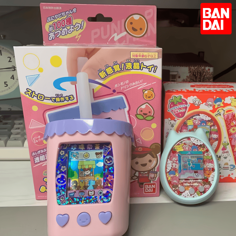 Bandai Original Tamagotchi Smart Meets Pix Тапиока Bubble Tea Drink Электронная игра Детская кавайная рождественская игрушка