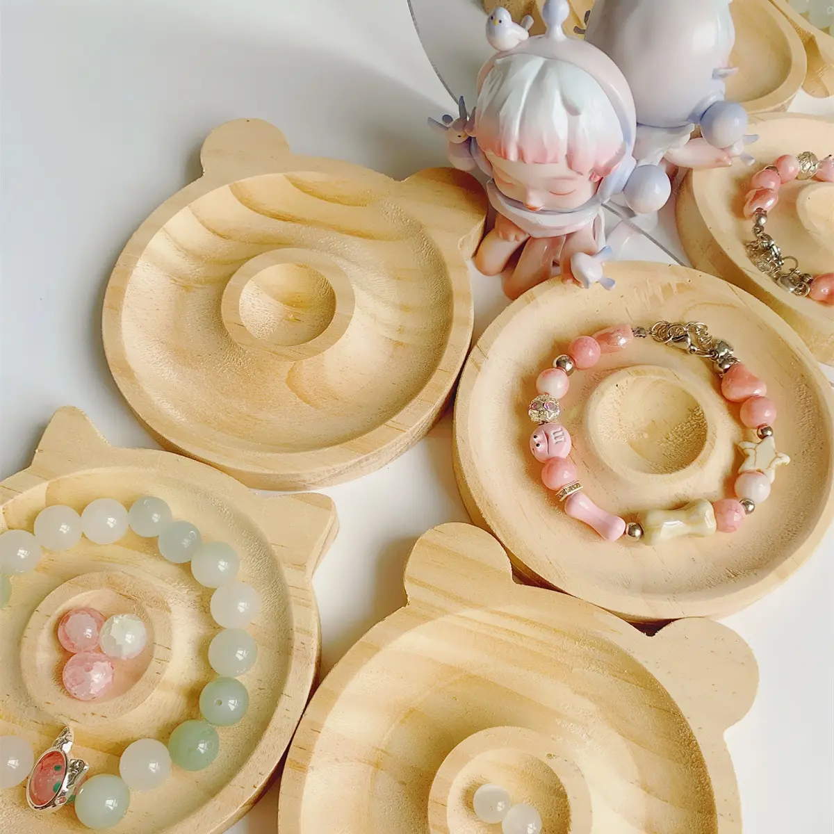 1pc DIY Houten Beading Design Board Geschikt Voor Sieraden Maken Armbanden Kettingen Ambachten Dienblad Praktische Display