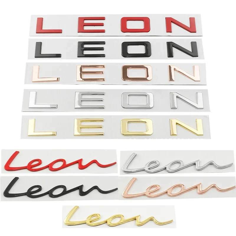 Car 3D Metal Trunk Words Letters Logo Decals Emblem Badge Sticker For Seat Leon MK1 MK2 MK3 MK4 MK5 MK6 FR Styling Accessories