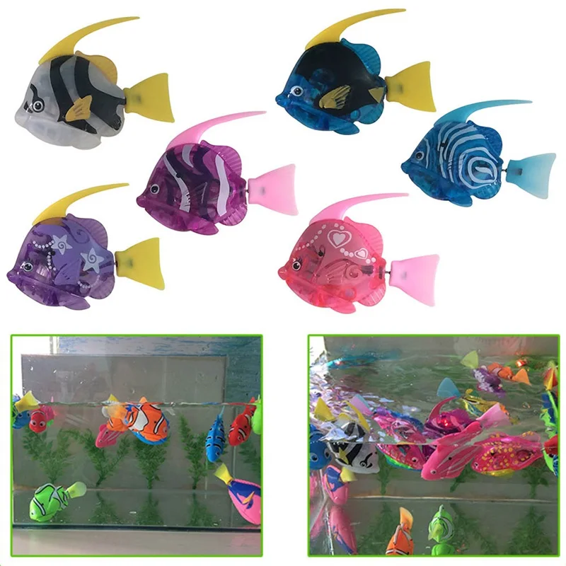 6 шт./лот Pet Fish! Плавающие электронные рыбы с питанием от батарейки для рыбалки, робот для украшения аквариума, рыбный фонарь, водные игрушки