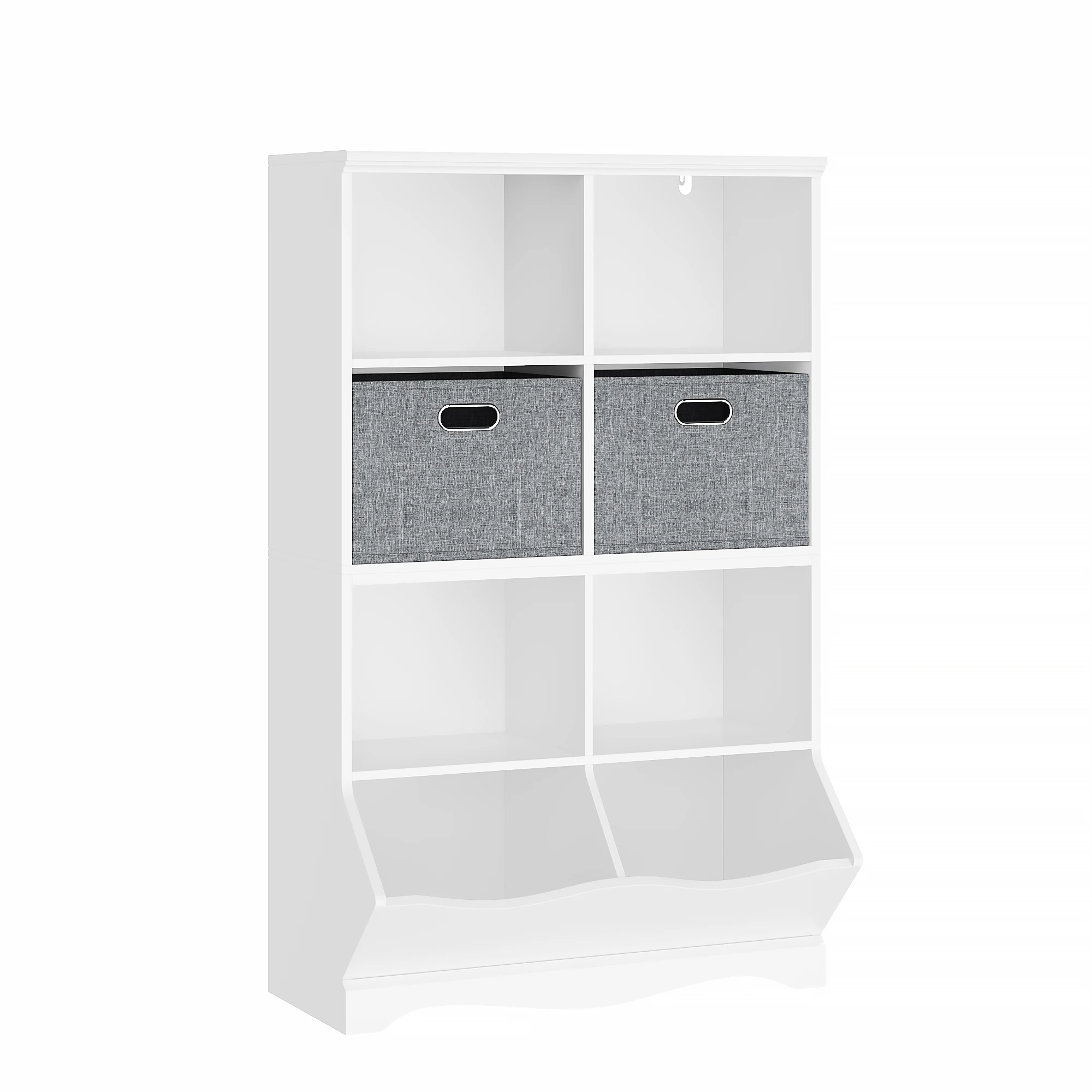Scaffale per bambini, libreria per bambini con 8 scomparti portaoggetti e 2 cassetti in stoffa, scaffale per giocattoli Stanza per bambini per camera da letto Asilo