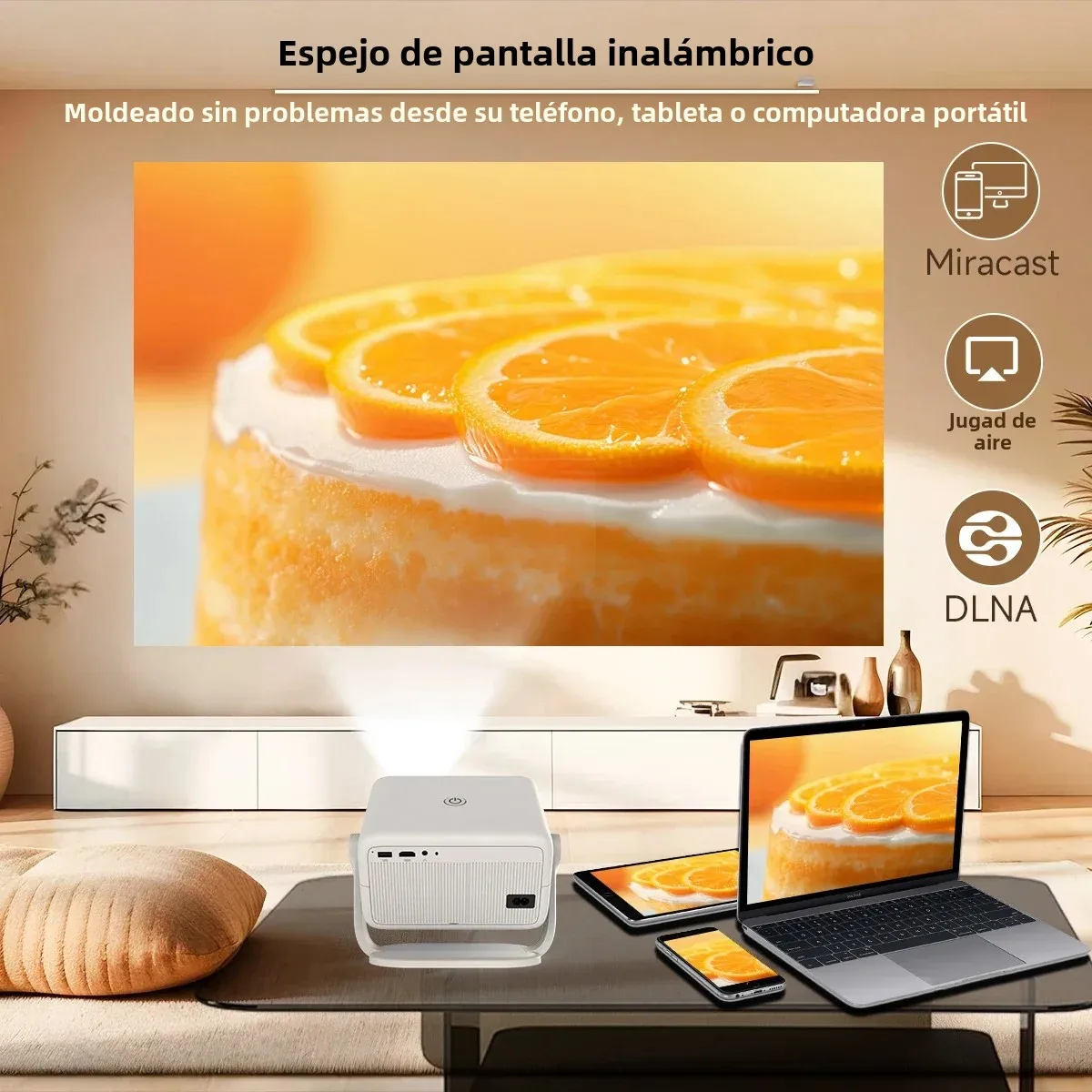 Magcubic 650ANSI L018 4K Proyector portátil nativo 1080P Enfoque automático Corrección kefónica Android 11 BT5.2 WIFI6 360 °   Cine en casa