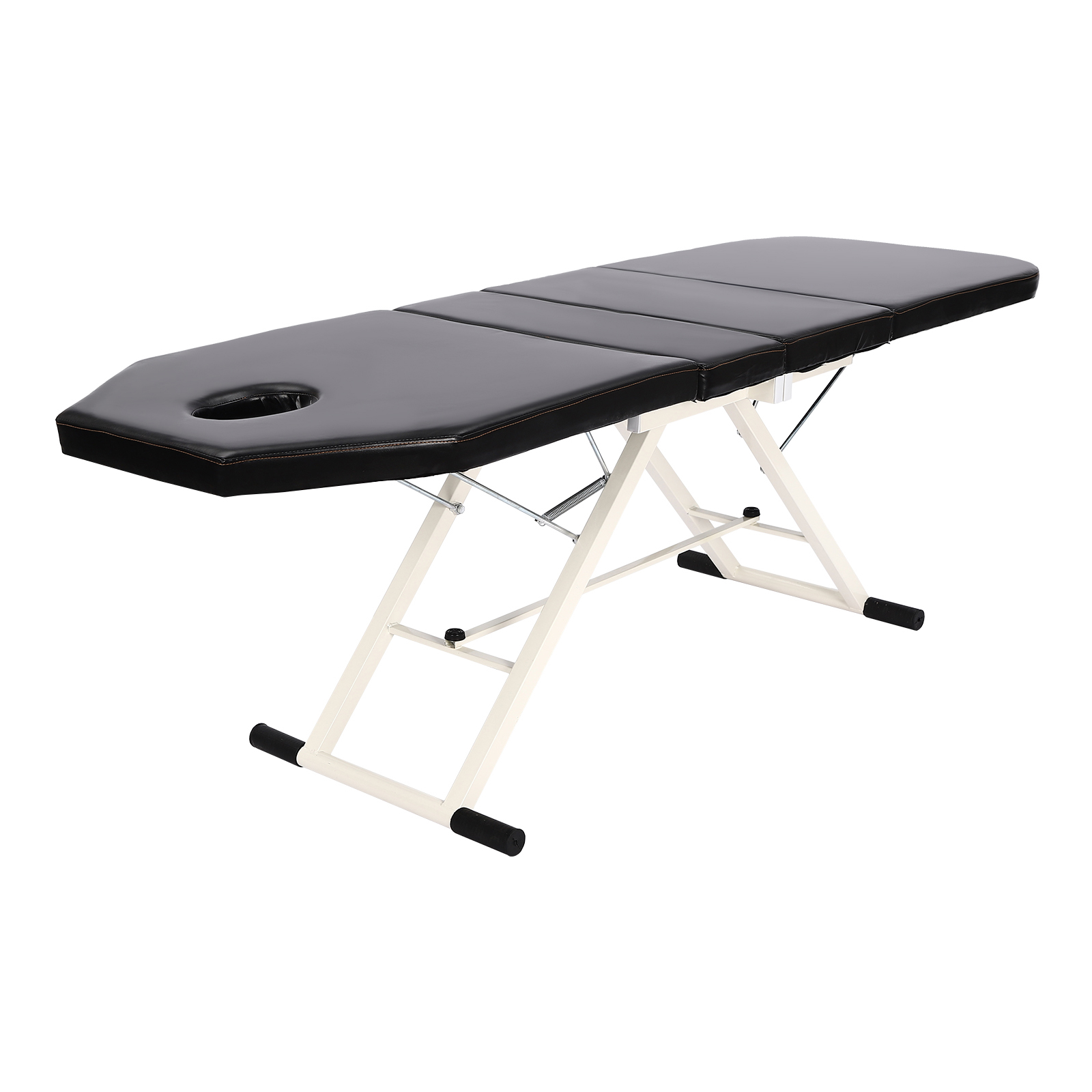 YIYIBYUS Lettino da massaggio a 3 pieghe Lettino da massaggio portatile regolabile per salone di tatuaggi Cuscinetti antiscivolo, Rosa/Bianco/Nero