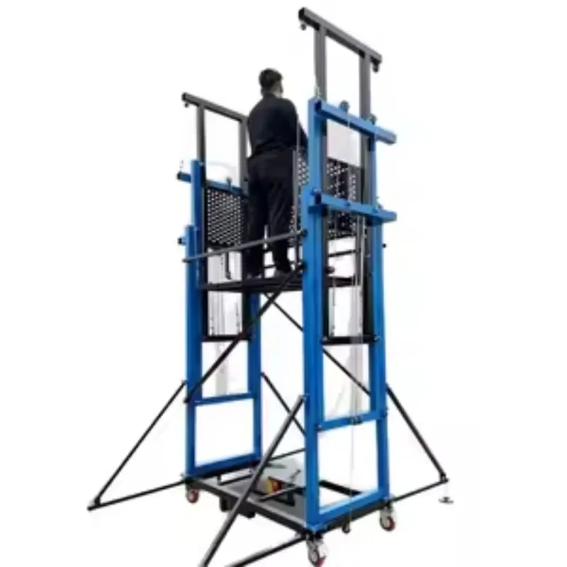 Electric Mobile Scaffolding Lift With Remote Control 500KG Load Capacity 8M Working Height Folding Platform For Construction