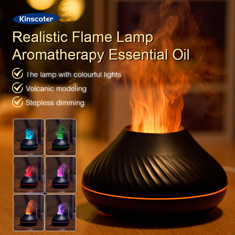 Humidificador de aromaterapia con llama colorida, máquina de niebla, difusor de Aroma de aceite esencial USB de 130ml para el hogar, dormitorio, oficina y Hotel