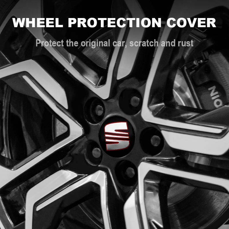 4 pegatinas de tapacubos de centro de rueda de coche, 56 + 60mm, insignia de emblema de cubierta de llanta de coche para Seat Leon cupra MK1 MK2 Ibiza 6J 6F 1P 5F FR Altea