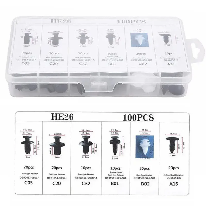 New Auto Fastener Clips Mixed Car Body Push Retainer Pin Rivet Bumper Door Trim Panel Fastener Kit Car Clips Retainer Tools