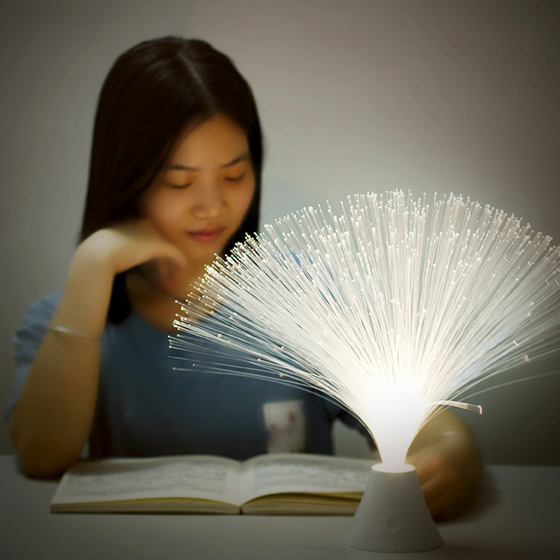 โคมไฟ LED ใยแก้วนำแสงหลากสีสำหรับตกแต่งภายในไฟประดับดาวในวันหยุดโคมไฟแต่งงานไฟ LED สำหรับตกแต่งตอนกลางคืน