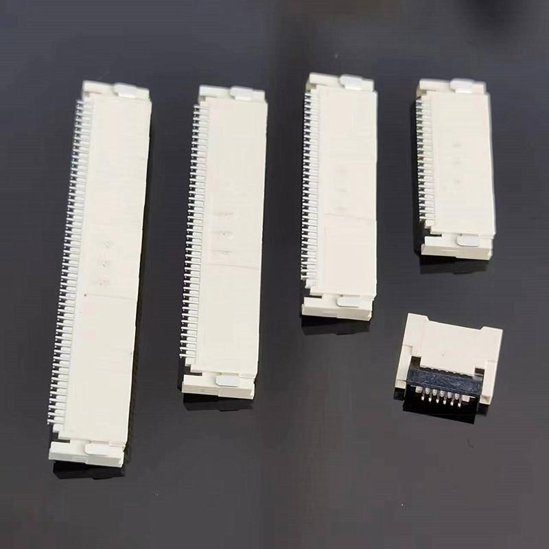 10PCS 0.5mm FPC Flexible Flat Flexible Cable Socket SMD Front Insertion&Rear Flip Cover Double-Sided Top-Bottom Connection lock