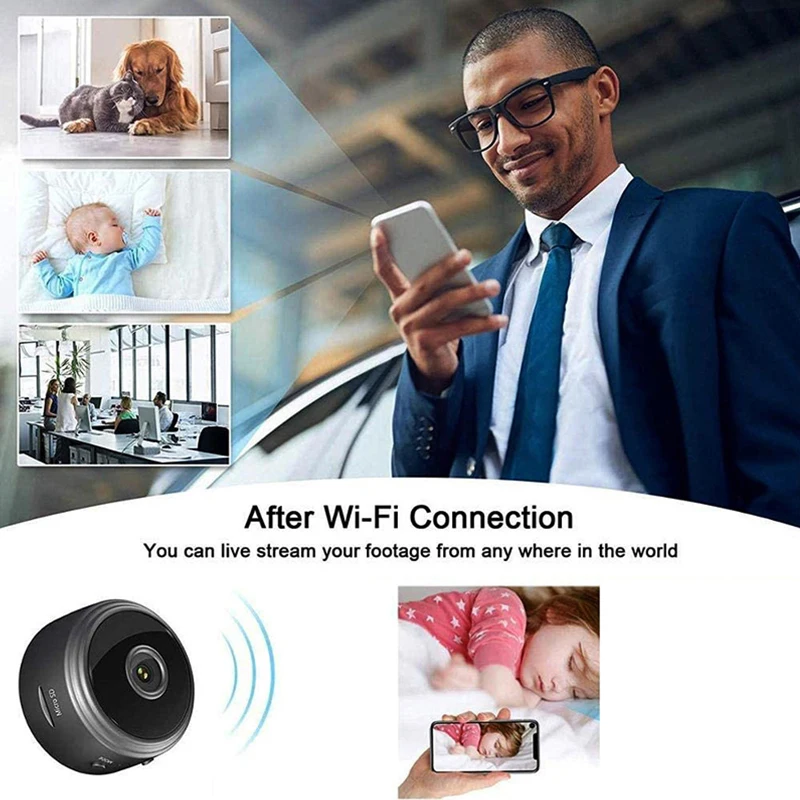 PHONEPACE A9 Mini-WLAN-Kamera – kabellose Heimsicherheits-IP-Kamera mit mobiler App