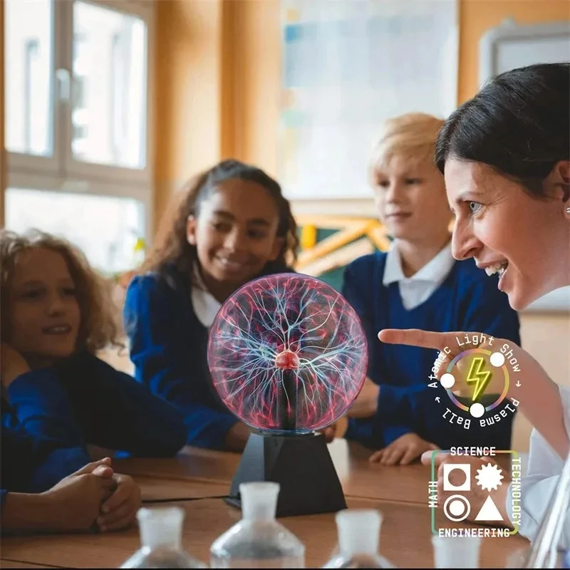 Lámpara de bola de Plasma mágica de 3/4/5/6 pulgadas, luz LED nocturna de ambiente, solo luz de Plasma de vidrio sensible al tacto, decoración de dormitorio, regalos para niños