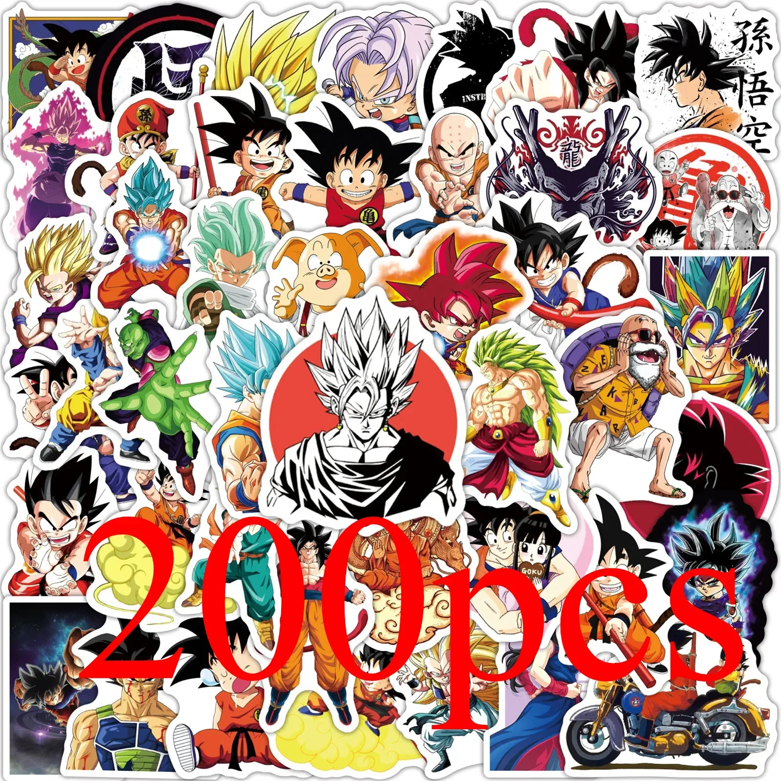 50/100/200 Pz Anime Dragon Ball Adesivi per I Bambini Graffiti Skateboard Laptop Bottiglia di Acqua Moto Cartoon Adesivo Giocattolo Decalcomanie