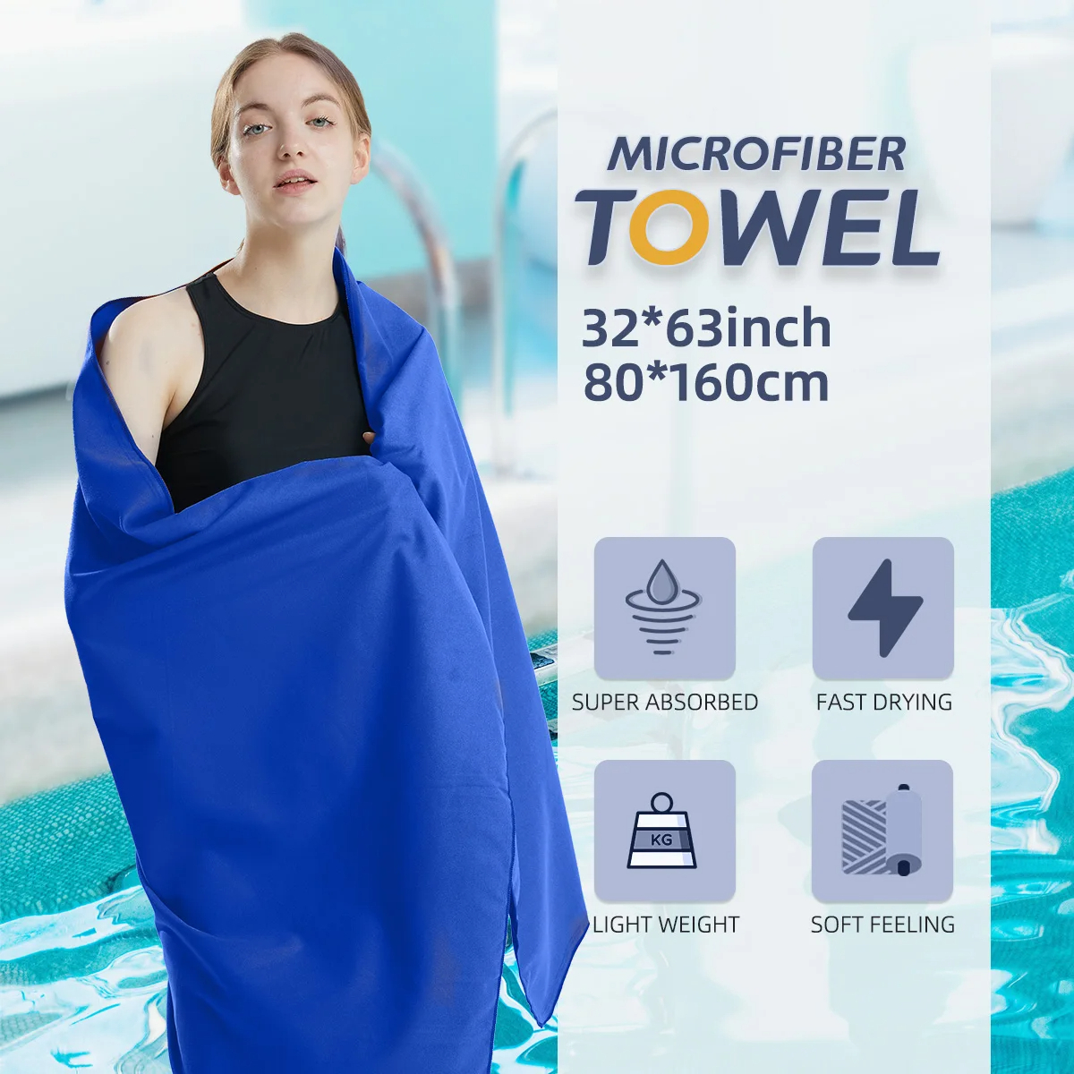 Serviette à séchage rapide en microfibre |   Léger résistant au sable pour le yoga de plage |   Accessoires de sport de voyage de gymnastique |   Portable compact