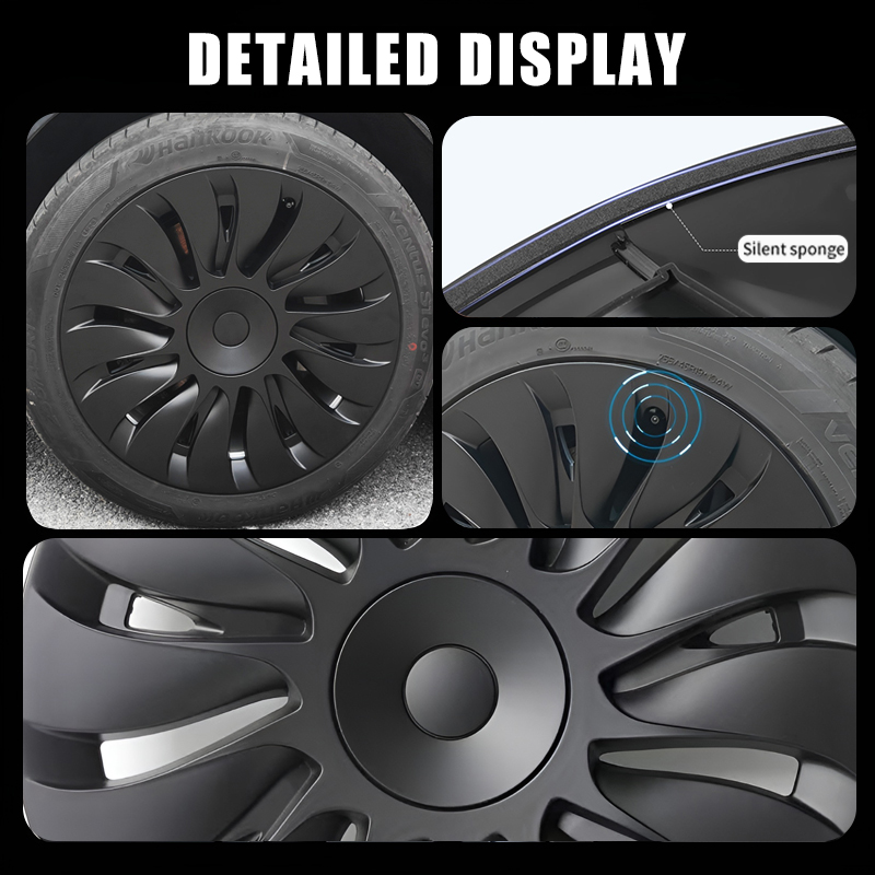 4 Buah Tutup Hub 19 Inci untuk Tesla Model Y Tutup Roda Pengganti Performa Dop Mobil Penutup Pelek Penuh Aksesori 2018-2024