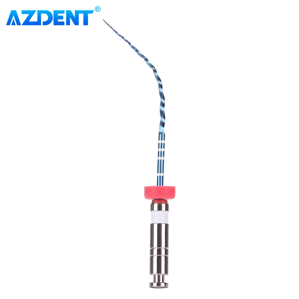 6pcs/Box AZDENT Dental Endo V Blue Root Canal Rotary File Thermal Activation NiTi Files Engine Use #15-#40 21mm/25mm Taper 04/06