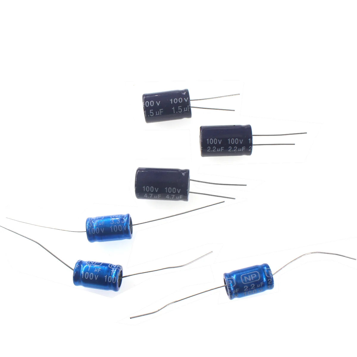 10pcs 1.5uF-220uF 100V Non-Polarity Electrolytic Capacitor For Audio Speaker Frequency Divider Crossover Accessories