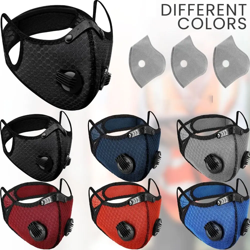 Masque Anti-poussière ergonomique respirant, pince nasale réglable, masque respiratoire, Anti-poussière, filtres à charbon actif réutilisables, cyclisme