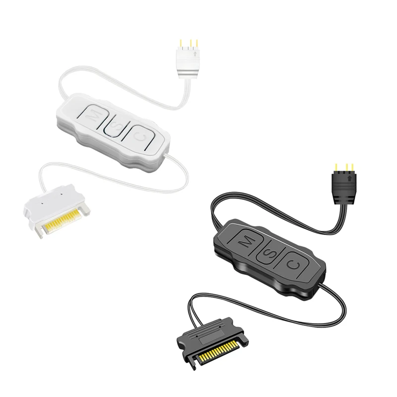 Câble d'extension d'interface SATA pour contrôleur ARGB 5V, 3 broches, adaptateur de contrôleur de lumière pour ventilateur PC, refroidisseur de processeur, bande lumineuse