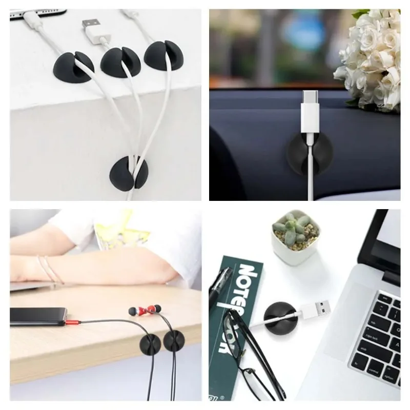 Accesorios para coche, Cable de carga, Base de Cable de mesa, cargador, organizador de enredos, Clip de fijación de mesa para Cable de auriculares, 5/10/20 piezas