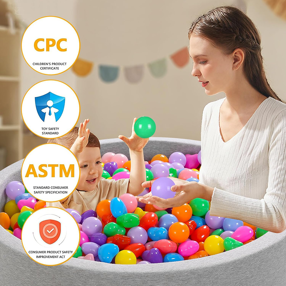 Ball Pit Balls Pack of 50 Phthalate Free BPA Free Crush Proof Plastic Ball Play Balls for Ball Pit Pool Playpen Birthday Parties