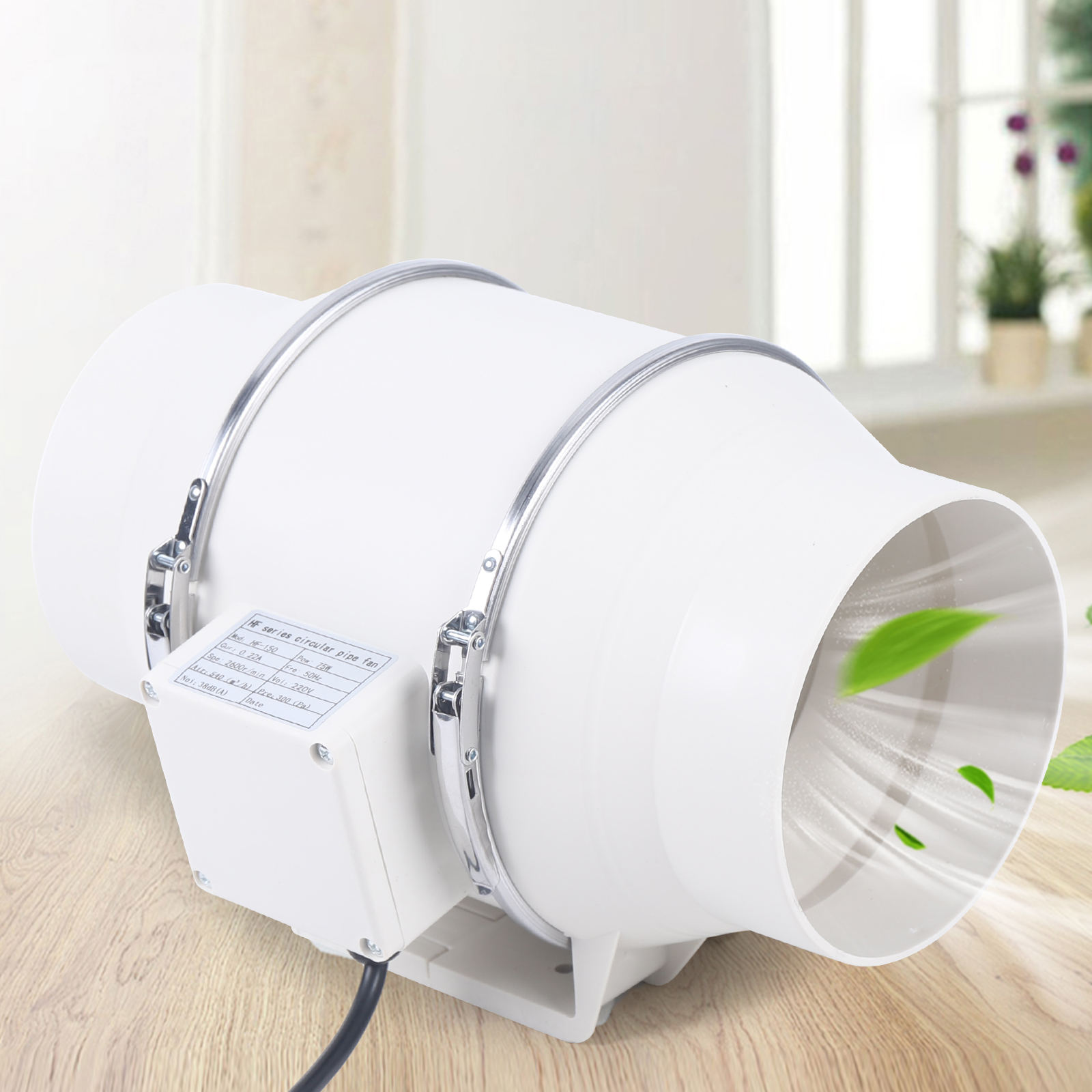 220 V 75 W Rohrventilator mit Kugellagern, belüfteter Rohrleitung, 2600 U/min, für Zuhause, Hotel, Lager