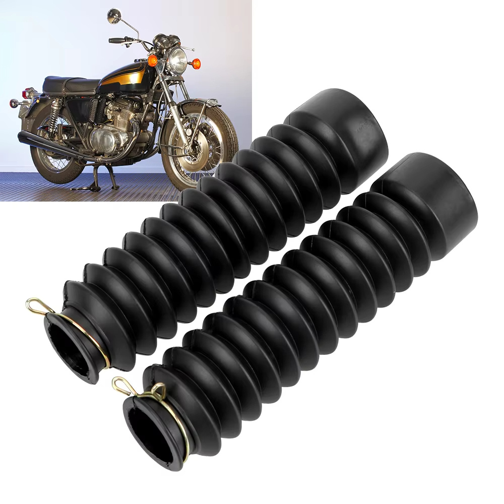 Protetor de manga à prova de poeira para motocicleta, borracha de amortecimento, 2 peças, garfo dianteiro, amortecedor, capa contra poeira, polainas, botas universais