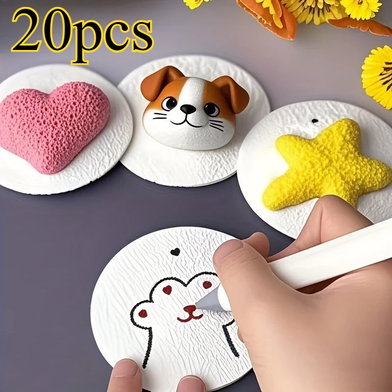 Papel de tablero redondo 3D de 20 piezas: papel artesanal de arte con explosión de espuma, ideal para bricolaje y actividades creativas