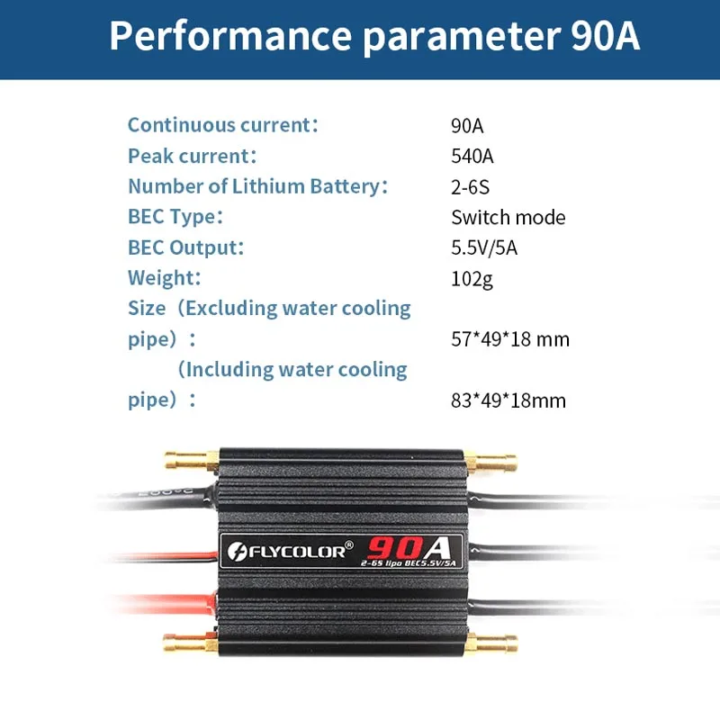 Original Flycolor 50A 70A 90A 120A 150A Brushless ESC Speed Controller Progaming การ์ด 2-6S Lipo BEC 5.5 V/5A สําหรับ RC เรือ