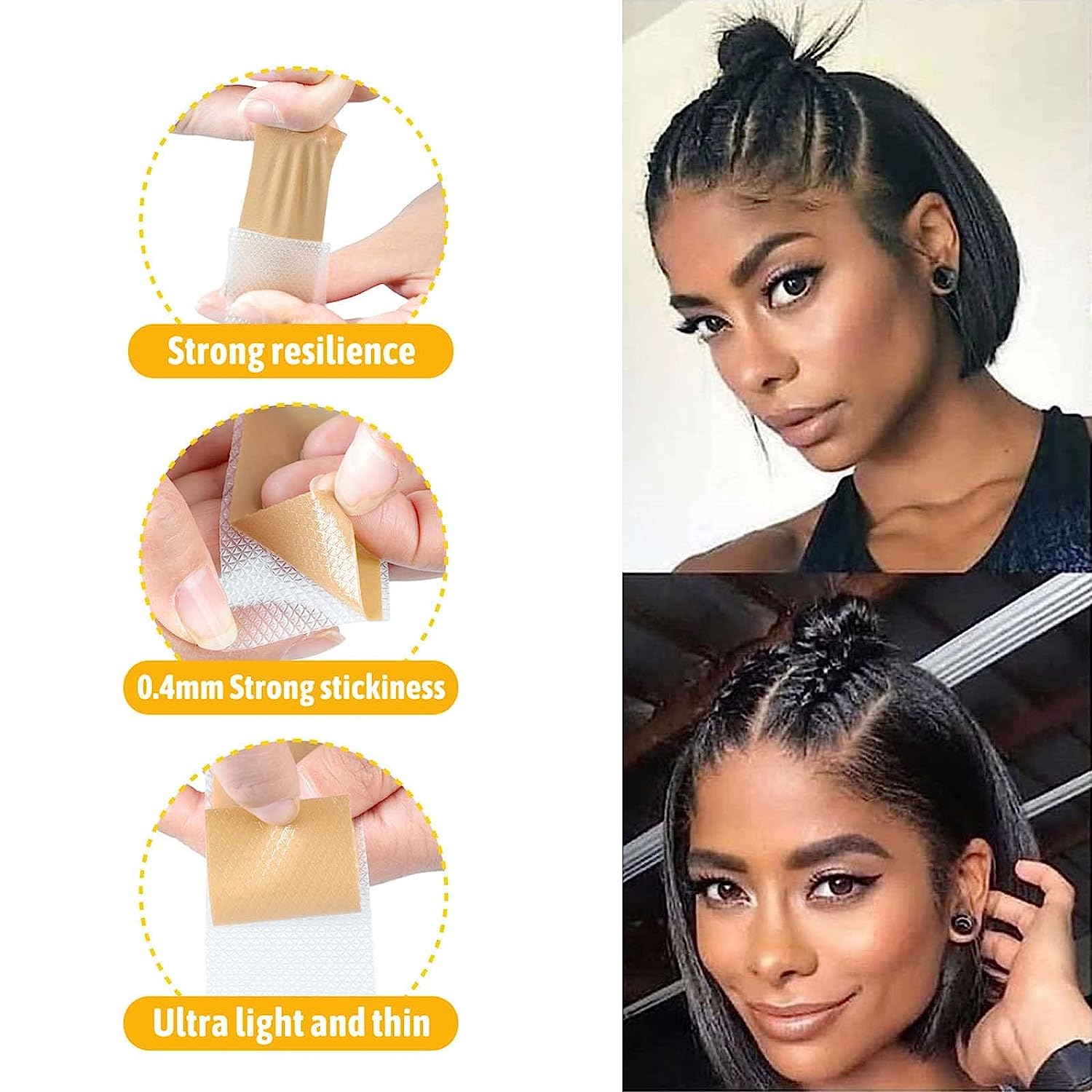 超薄型シリコンレーステープウィッグ用 4 センチメートル x 150 センチメートルノンスリップレースウィッググリッドシリコンテープ通気性ノットヒーラーレースウィッググリップ