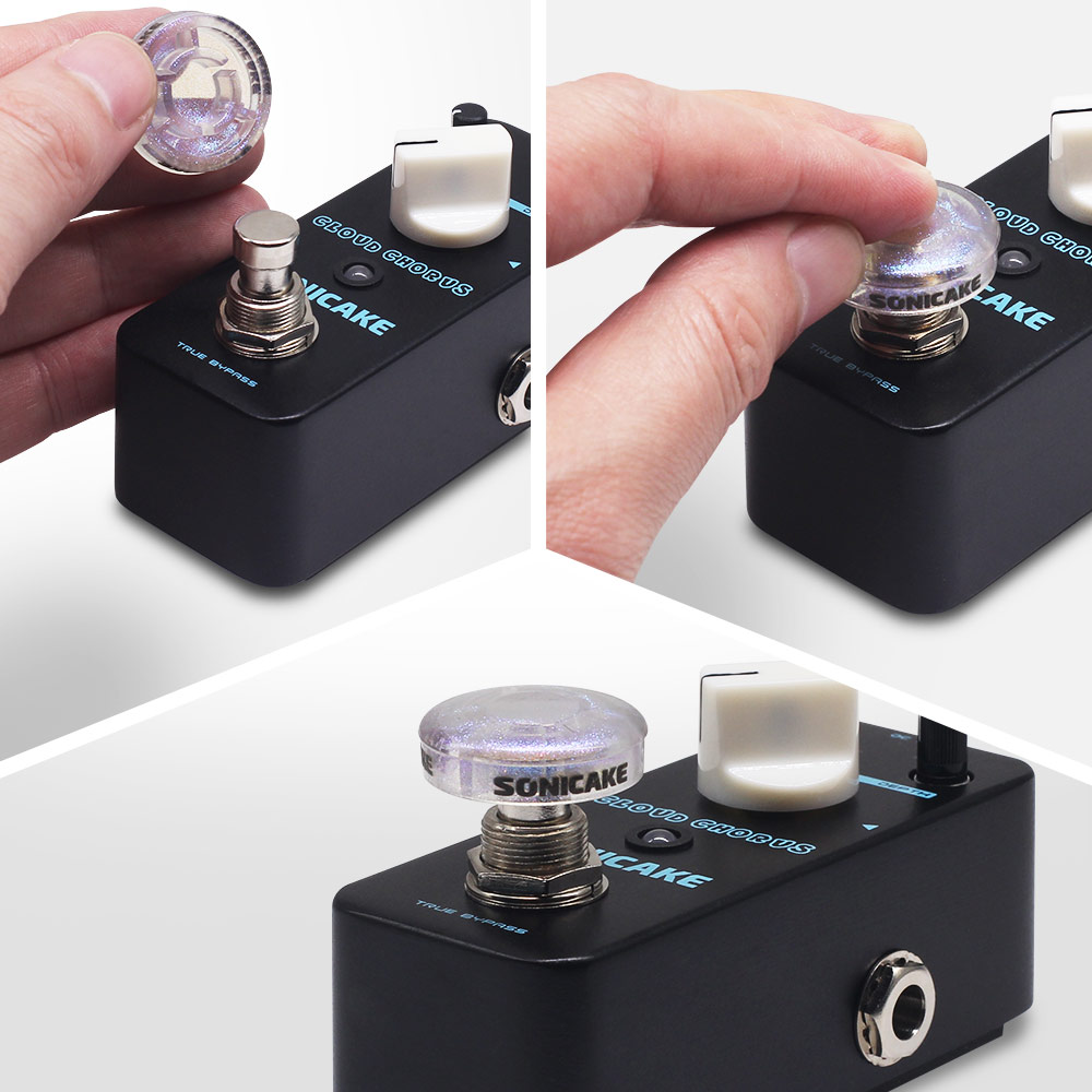SONICAKE Toppers de commutateur au pied capuchon Transparent pour pédale d'effets de guitare 10mm 20 pièces