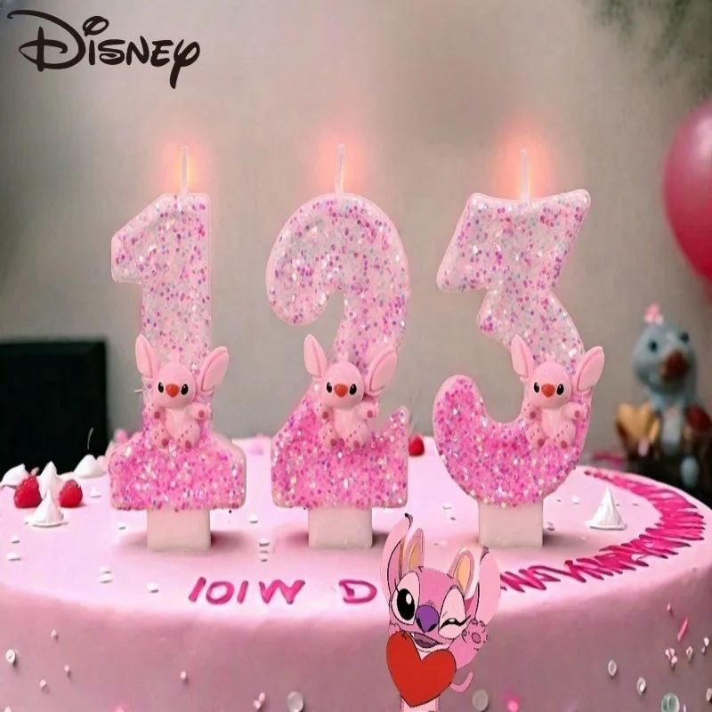 Disney Anime 0-9 Zahl Kerze süße Lilo & Stitch Cartoon Charakter Kinder Party Kuchen Plug-in Geburtstag Kuchen Dekoration Geschenk