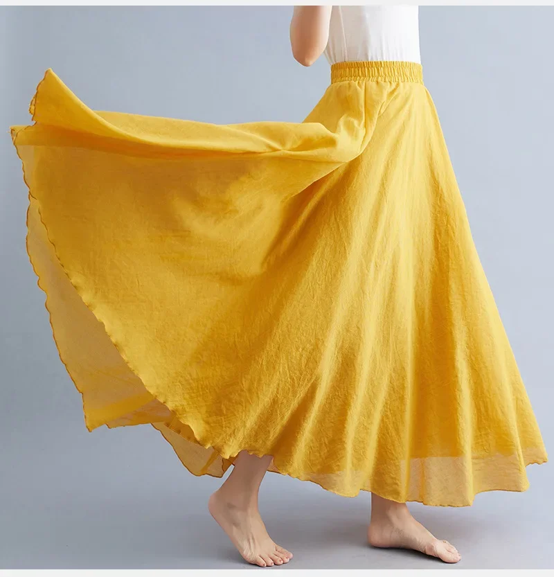 패션 코튼 린넨 의류 여성 스커트 Maxi Y2k 우아한 비치 Saia Ropa Mujer 캐주얼 Vestido Boho 롱 스커트 Faldas 하라주쿠