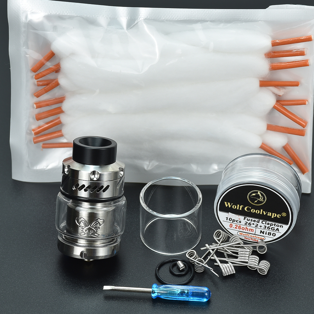 Dead Rabbit 3 RTA 25 mm Zerstäuber SS 304 3,5 ml/5,5 ml Single Coil oder Dual Coils Wiederaufbaubarer 810 Drip Tip E-Zigarette Vaper Tank