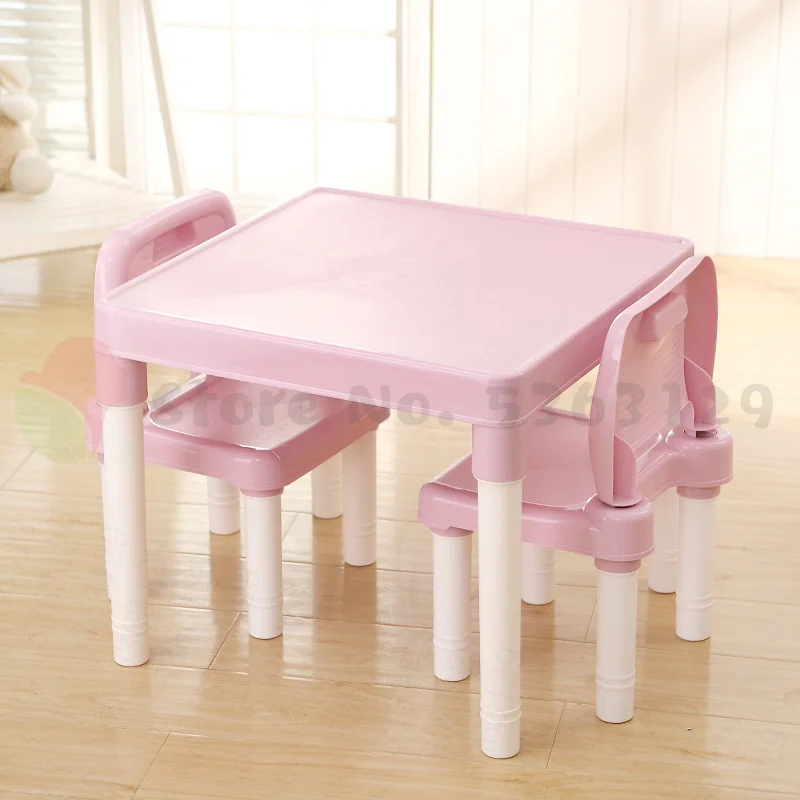 Plastic Table and Chair Set for Kids Studying Desk Home Learning Desk Writing Homework Combination