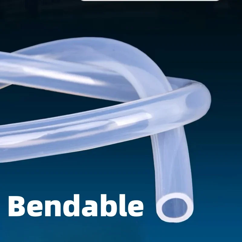 Manguera de goma de silicona transparente de calidad alimentaria, 1/2/5M, ID2 3 4 5 6 7 8 9 10 12 14mm ID, tubo de silicona Flexible no tóxico, transparente y suave