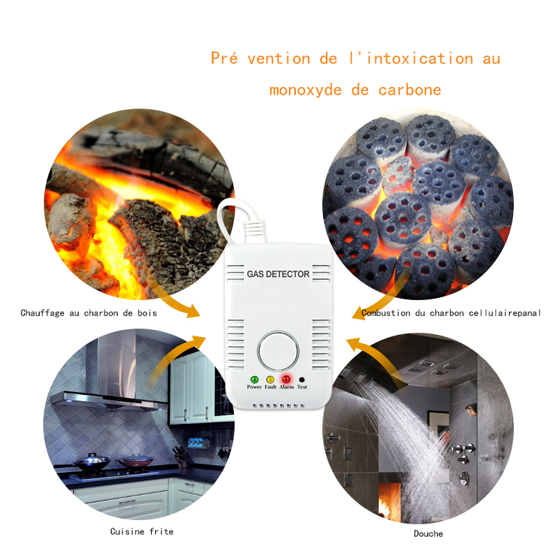 Capteur d'alarme de fuite de gaz, GPL, méthane, iode, détecteur de gaz naturel, surveillance des fuites de gaz combustible, sécurité domestique intelligente