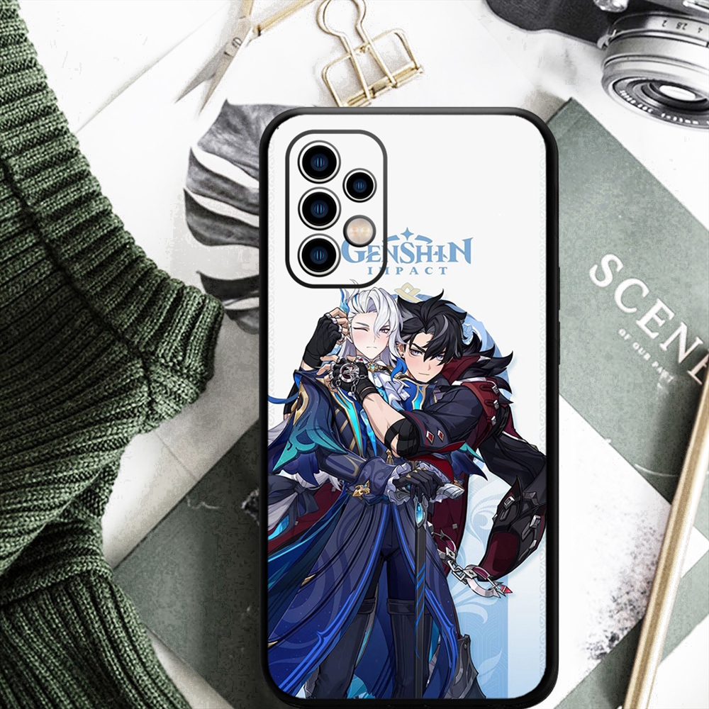 Caso do telefone do impacto de Genshin para samsung galaxy a54 53 52 51 f52 a71 note20 ultra s23 m30 m21