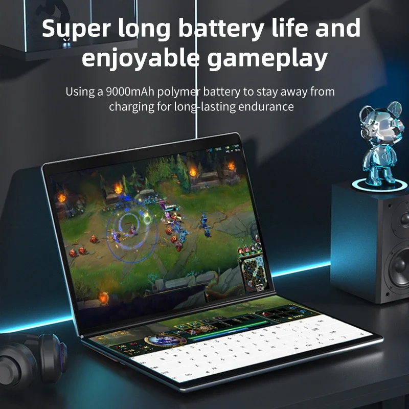 14 14 pulgadas portátil de doble pantalla DDR5 16GB RAM Intel N100 2,5 K pantalla táctil Yoga portátil Windows 11 portátil viaje Tablet PC