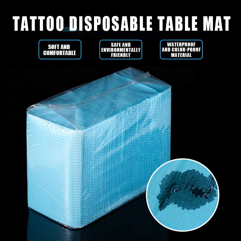 POSEIDON 125/50/25PCS Tattoo Clean Pad กันน้ําถาวรเครื่องมือแต่งหน้า Professional Disposable Tattoo ผ้าปูโต๊ะ