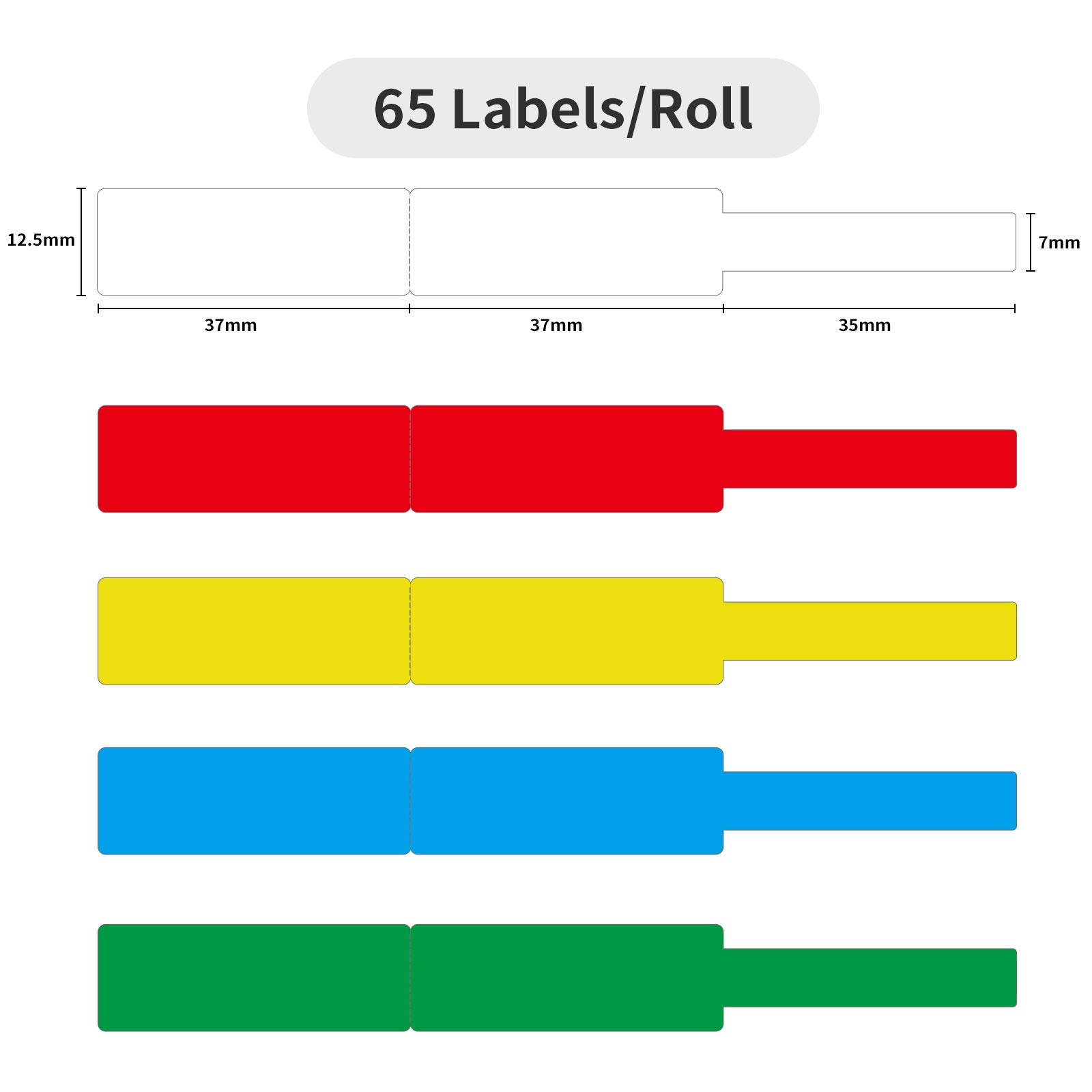 NIIMBOT สติกเกอร์ Self-กาวป้ายกระดาษความร้อนสําหรับ D11 D101 D110 Mini เครื่องพิมพ์สีขาวที่มีสีสันสายกันน้ําเทปม้วน
