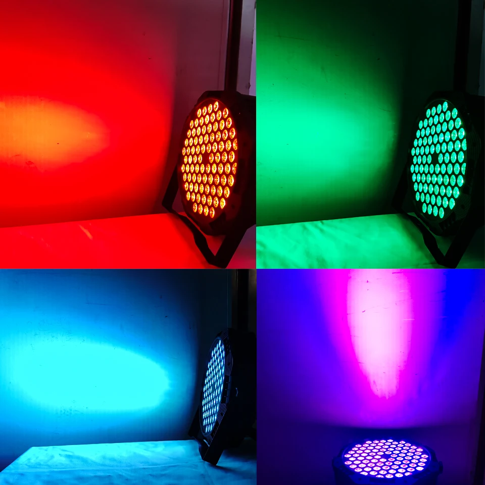 ใหม่ 80W อัพเกรด 54 par light LED Stage Party ไฟแบน Par Strobe Dmx512 ควบคุม RGB 3In1 สีสําหรับ Dj Disco งานแต่งงาน xmas