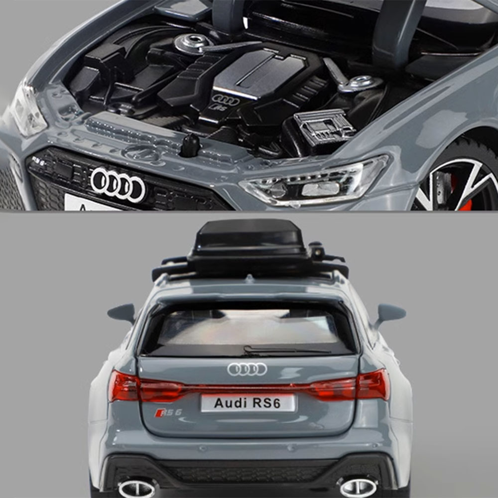Modelo de carro de brinquedo audi rs6 1:32, com portas de luz sonora, modelo fundido de liga aberta, coleção de veículos, brinquedo para meninos, adultos, presente de festival