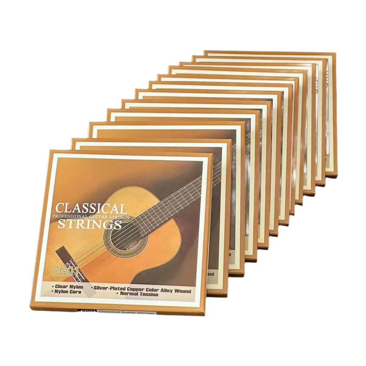 6 cuerdas de guitarra clásica, bajos con núcleo de nailon, aleación de cobre chapada en plata, tensión Normal/accesorios de piezas de guitarra