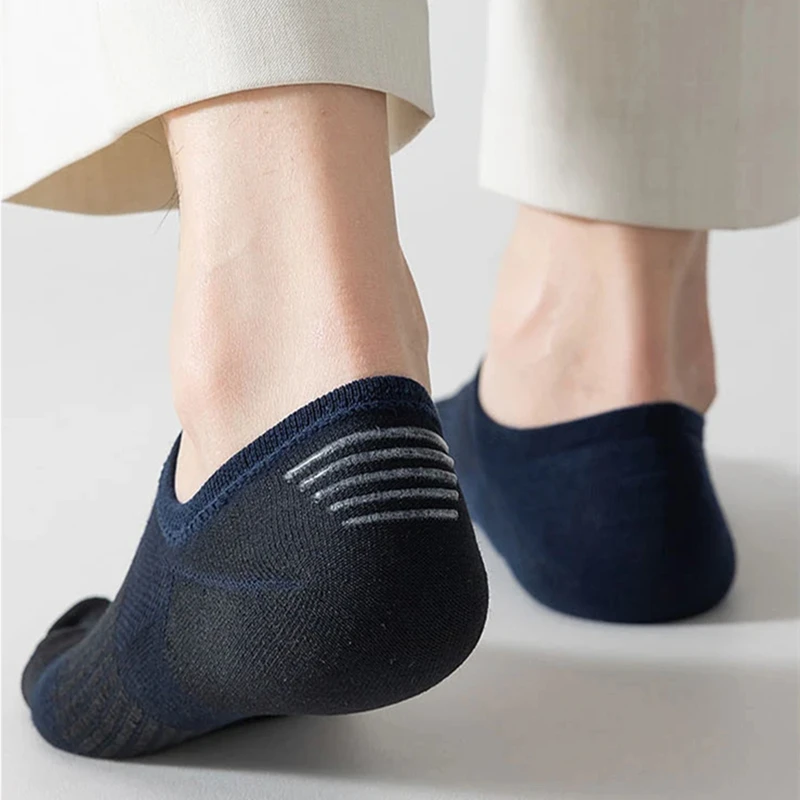 6 pares de calcetines cortos de cinco dedos de algodón puro para hombre, calcetines de barco de malla transpirable antibacterianos absorbentes para el sudor, calcetines deportivos para correr