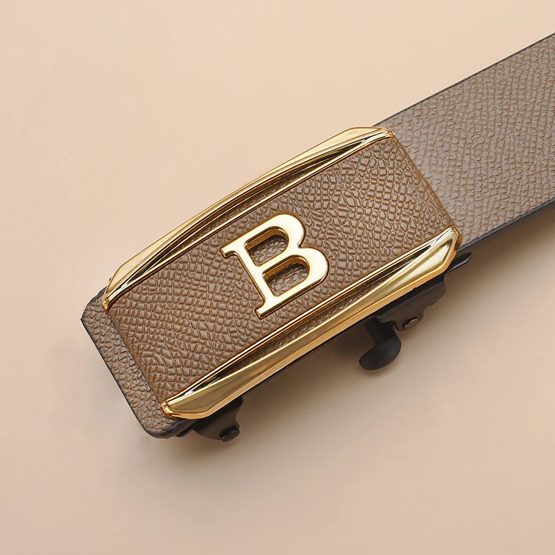La nueva hebilla sin dientes, cinturón con hebilla automática, estilo informal para hombres, cinturón de cintura que combina con todo, pantalones de moda juvenil con personalidad
