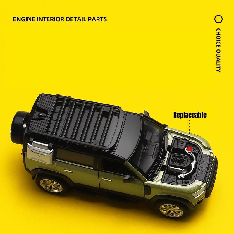 1/43 land rover defender montado modelo de carro de brinquedo modificado diecast liga miniatura rodas grátis coleção presente para meninos crianças