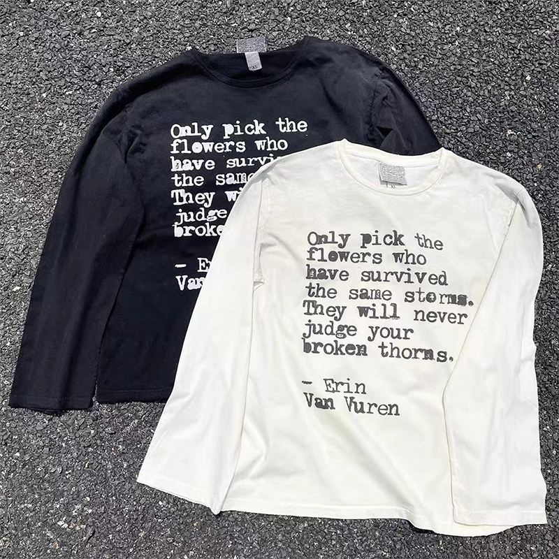 Мужской винтажный Топ с длинным рукавом, круглым вырезом и надписью