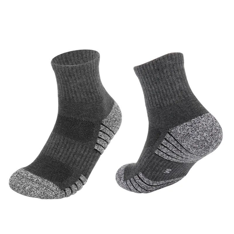 6 pares de calcetines para deportes al aire libre, calcetines gruesos con fondo de toalla para senderismo, calcetines deportivos de tubo corto absorbentes para el sudor, calcetines para correr para hombre